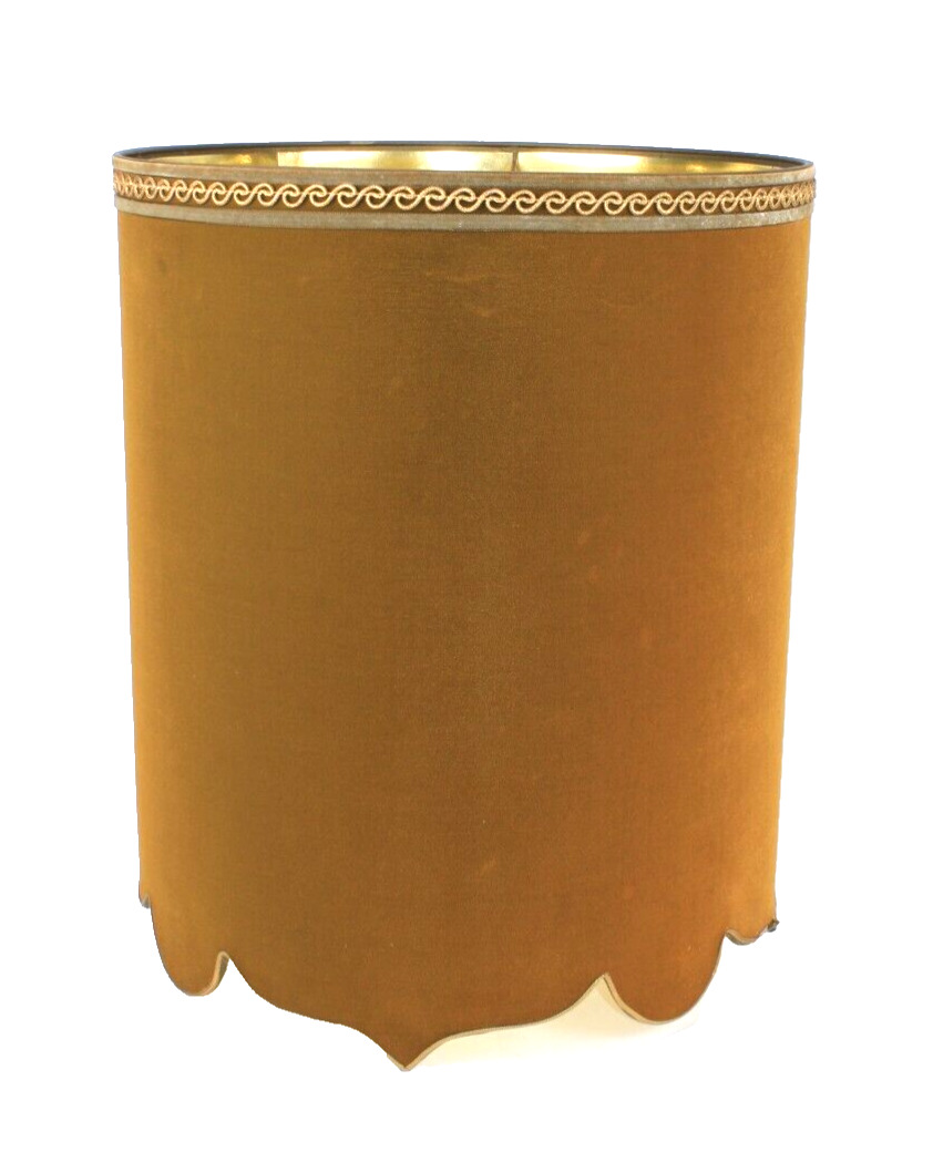Mid Century Modern Mustard Velvet Drum Lamp Shade