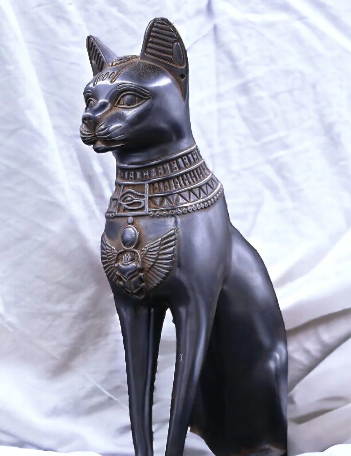 RARE ANCIENT EGYPTIAN ANTIQUITIES Black Statue Large for Goddess Bastet Egypt BC