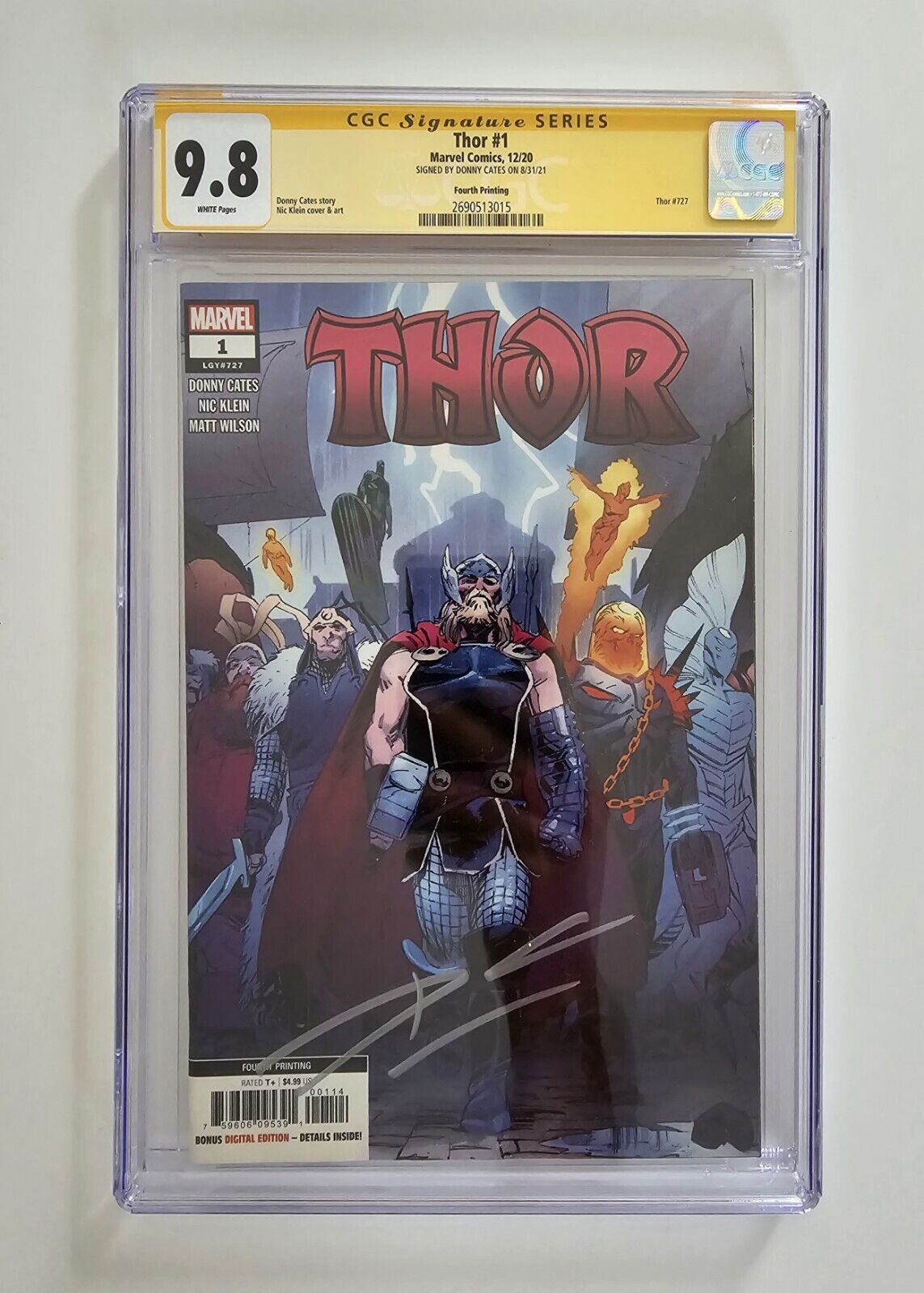 Thor #1 CGC 9.8 2020 SS Signed By Donny Cates