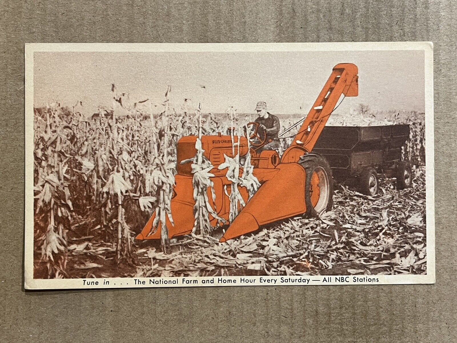Postcard Allis Chalmers Corn Harvester Tractor Dealer Advertising Milwaukee WI