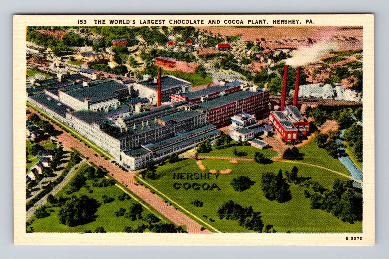Hershey PA-Pennsylvania, Largest Chocolate And Cocoa Plant, Vintage Postcard