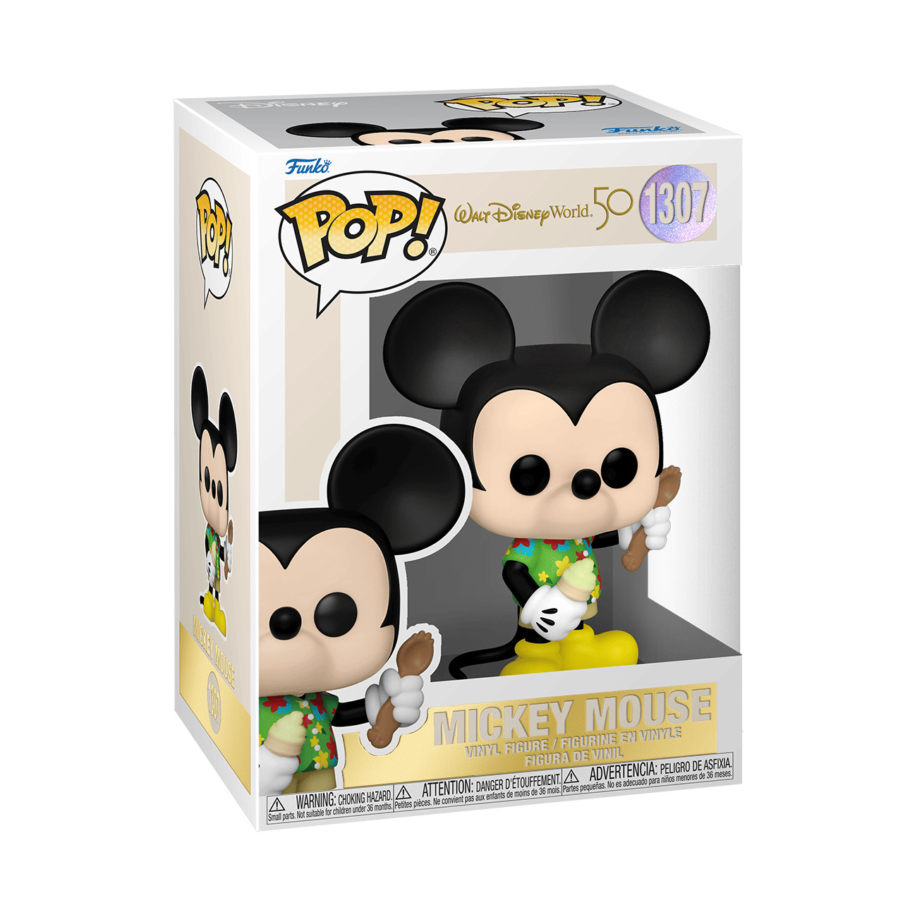 Funko Pop #1307 Walt Disney World 50 Vacation Mickey Mouse Hawaiian Shirt -New