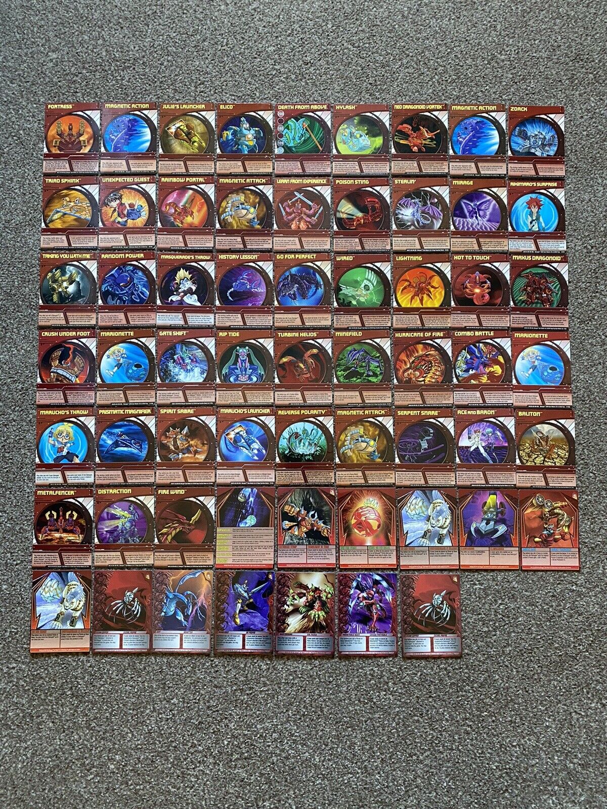 Bakugan Battle Brawlers Red Ability Card Collection Lot