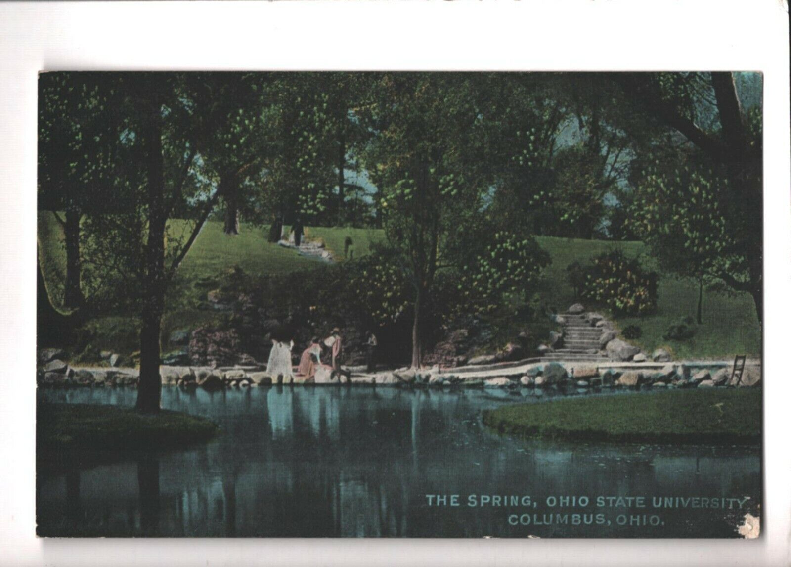 c1910s Antique Postcard Columbus OH Ohio State University The Spring