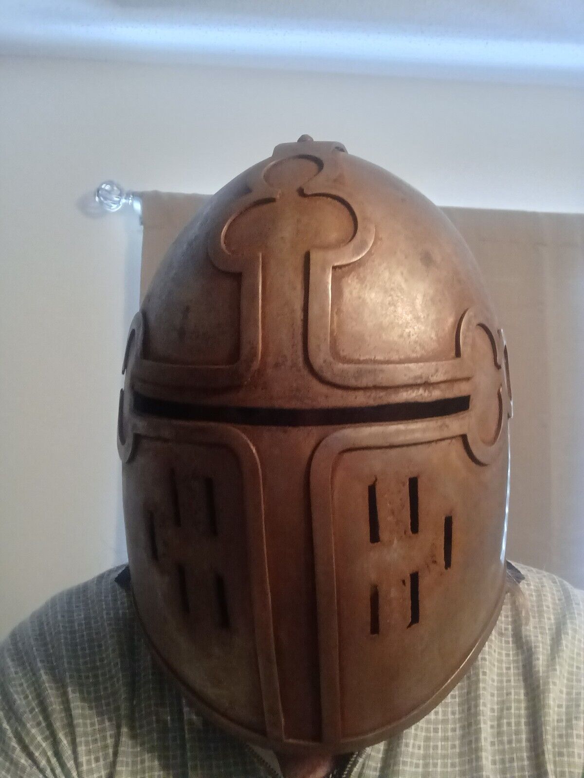 Antique Medieval Helmet Solid Iron Jousting