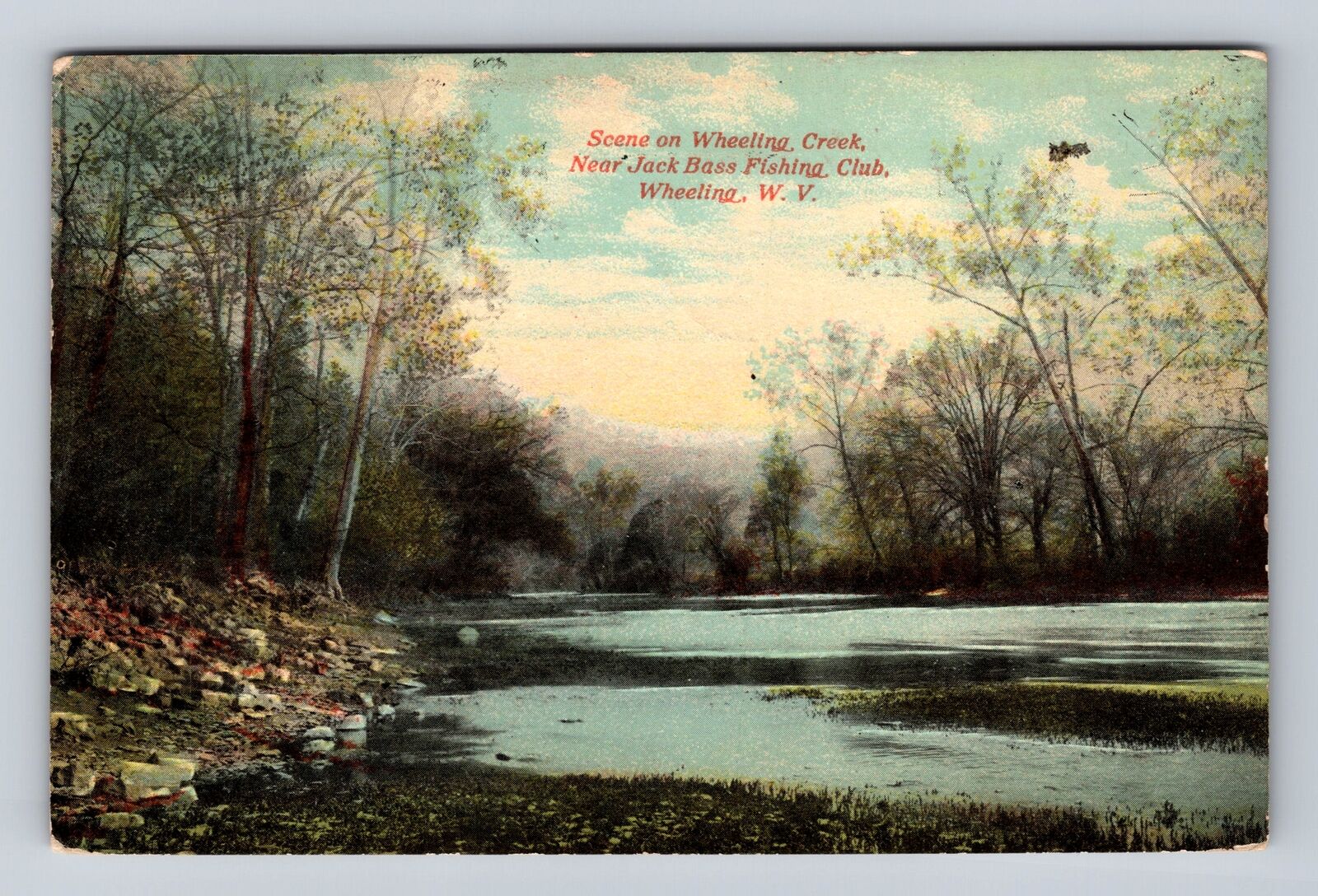Wheeling WV-West Virginia, Scene On Wheeling Creek, Vintage c1910 Postcard