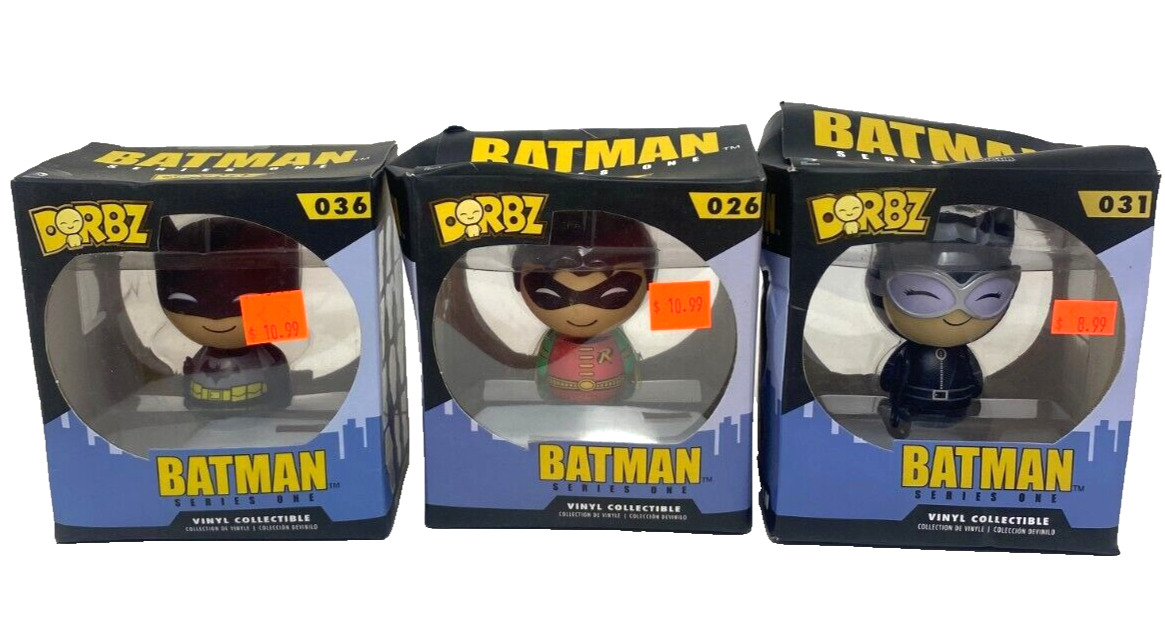 Funko Dorbz Batman Figures - Set of 3 Robin Catwoman - Box Damage