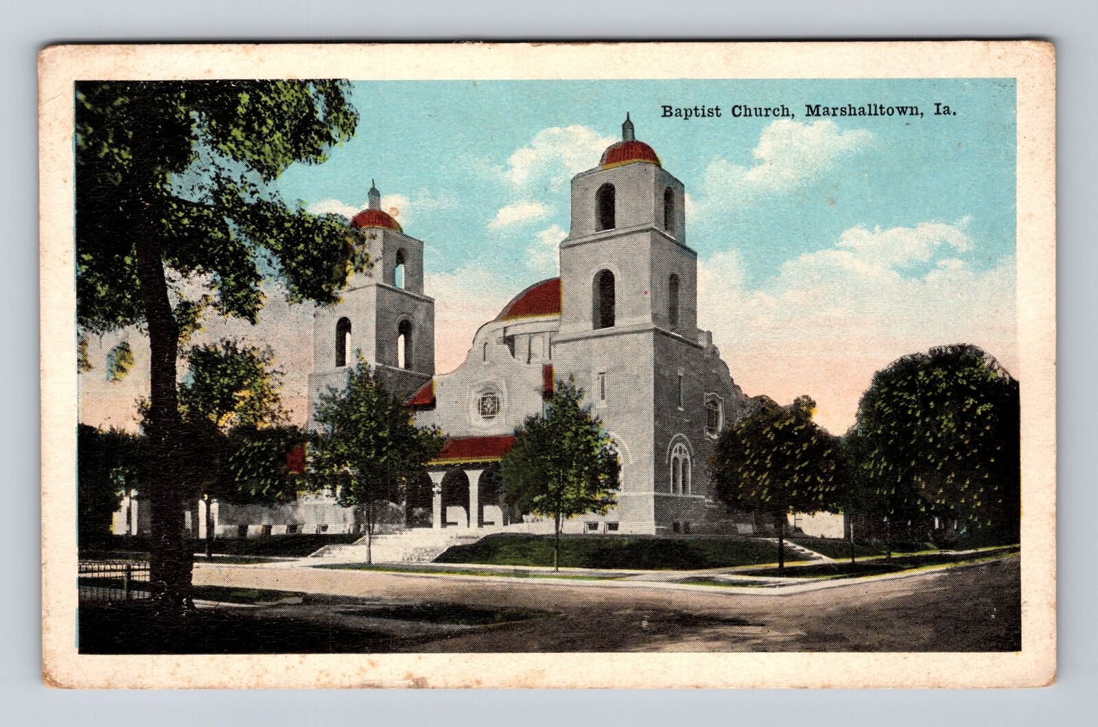 Marshalltown IA-Iowa, Baptist Church, Religion, Antique, Vintage Postcard