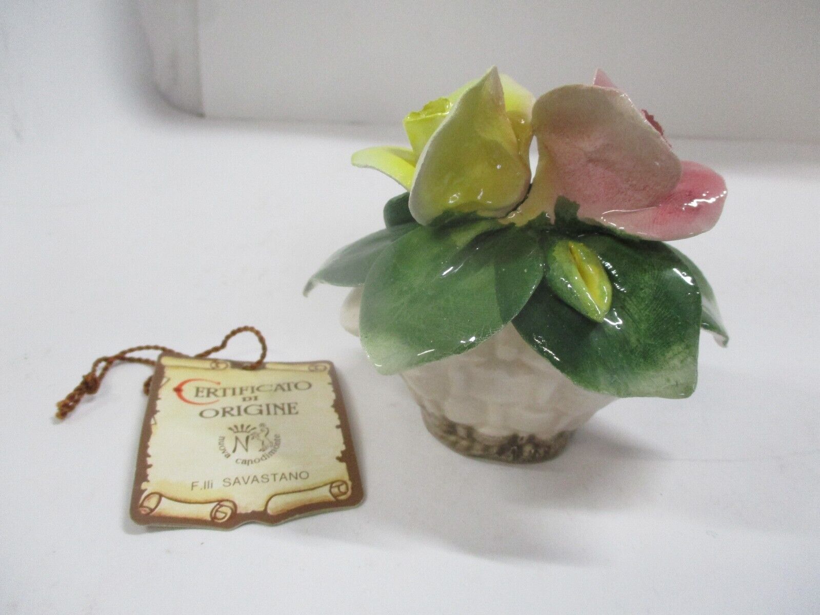 Vintage Nuova Capodimonte Small Flower Basket