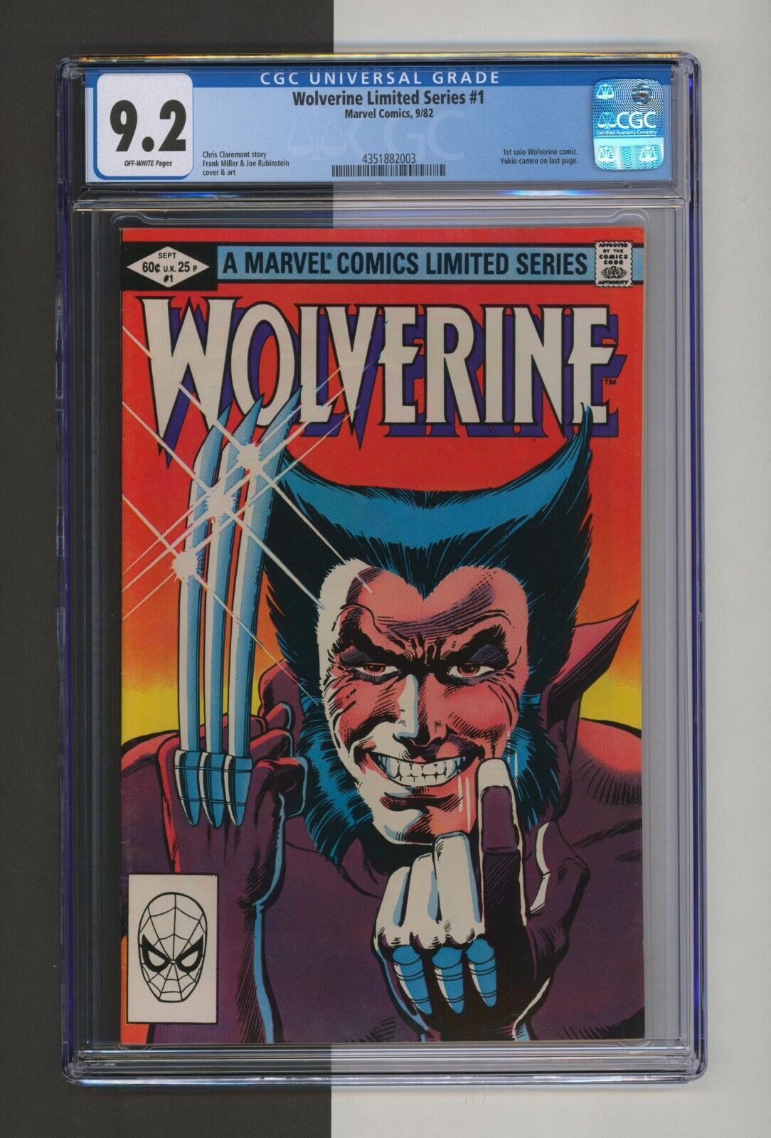 Wolverine Limited Series #1 CGC 9.2 1st solo comic Marvel 1982 Yukio cameo HOT