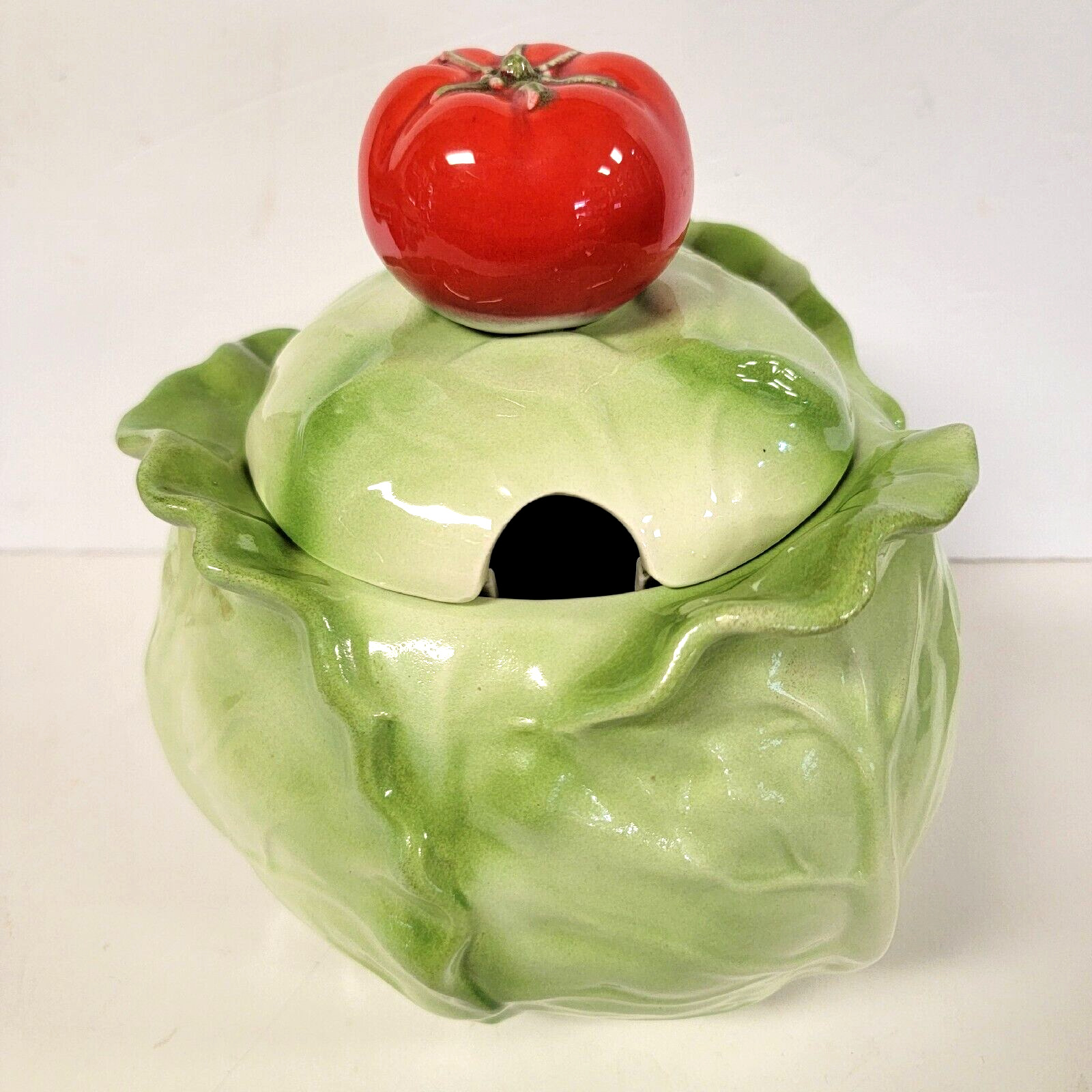 VTG METLOX Cabbage Head Soup Tureen With Tomato Lid Poppytrail Pottery