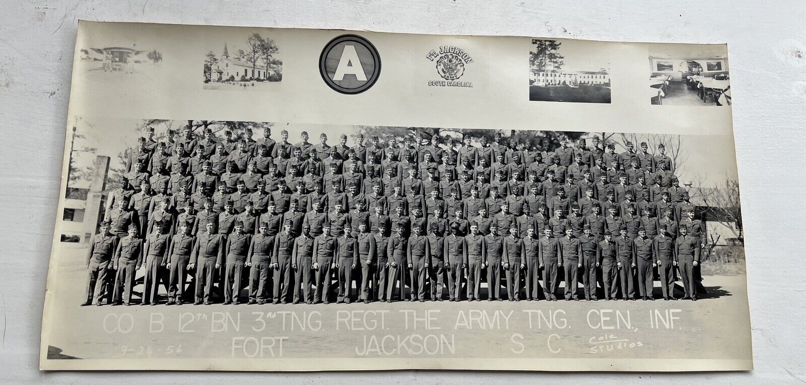 1956 U. S. ARMY Training Center Fort Jackson SC Photo 3rd Regiment Korean War