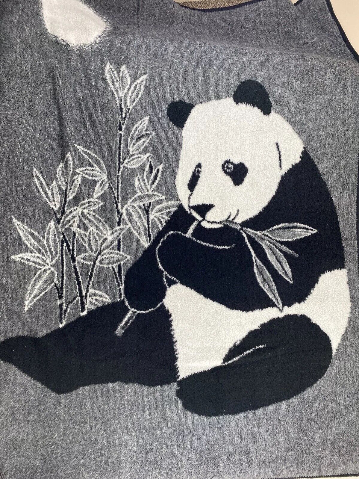 Biederlack of America Panda Bamboo Vintage  Blanket Plush 74 X 52 Vintage