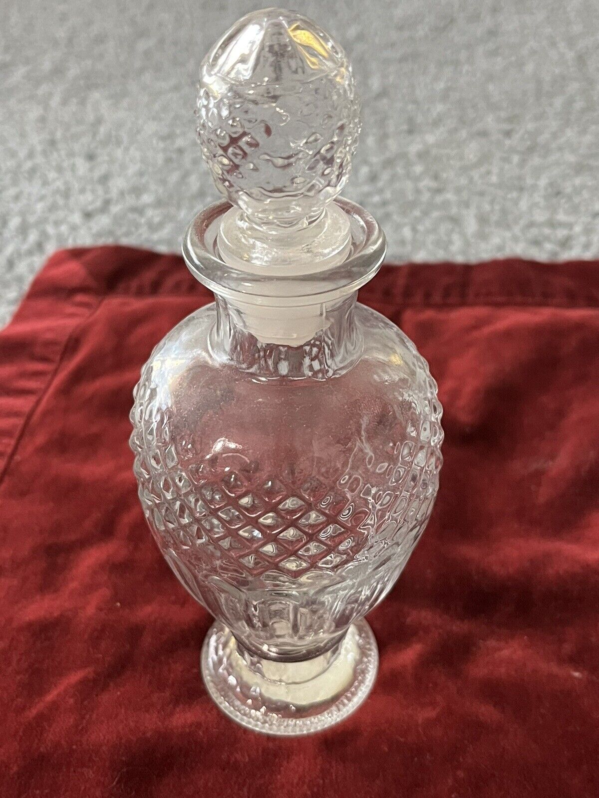 Beautiful Vintage Avon Skin So soft Glass Bottle With Topper- Estate Find