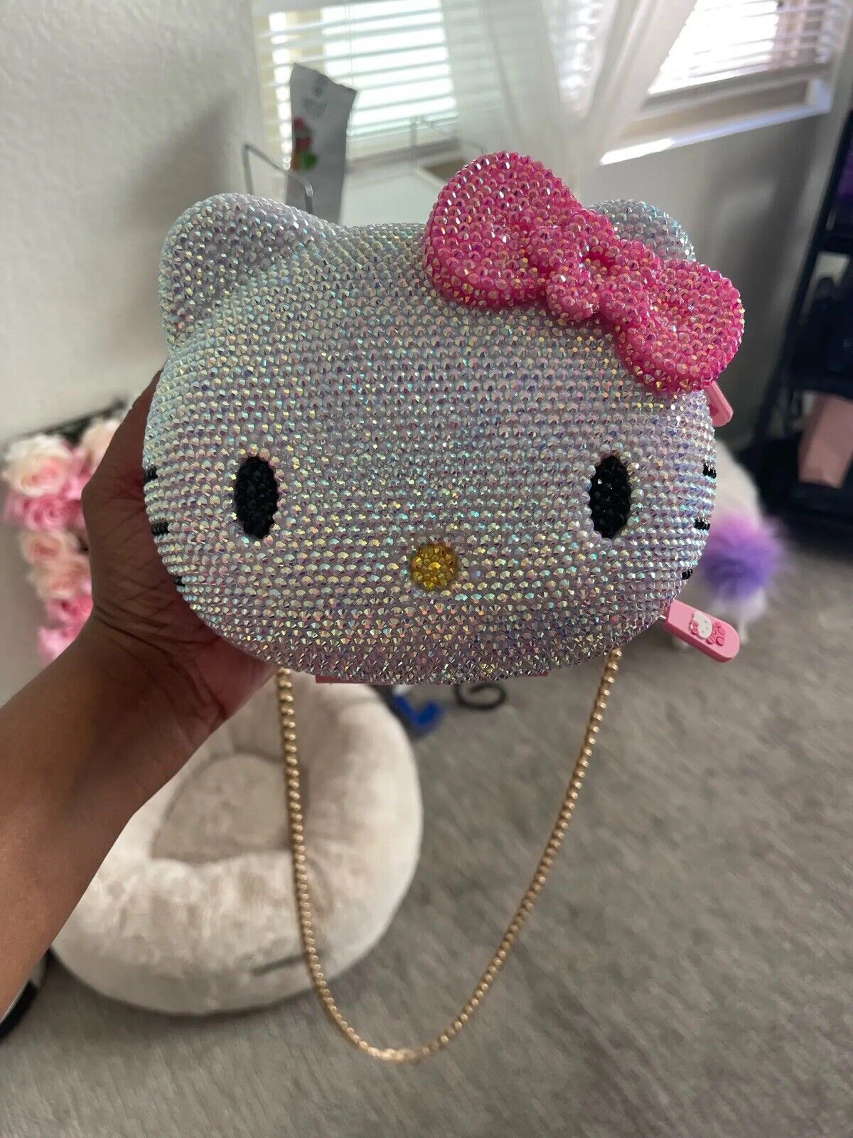 HELLO KITTY BEDAZZLED BLING DIAMOND CRYSTAL CLUTCH PURSE BRIDE BRIDESMAID GIFT 