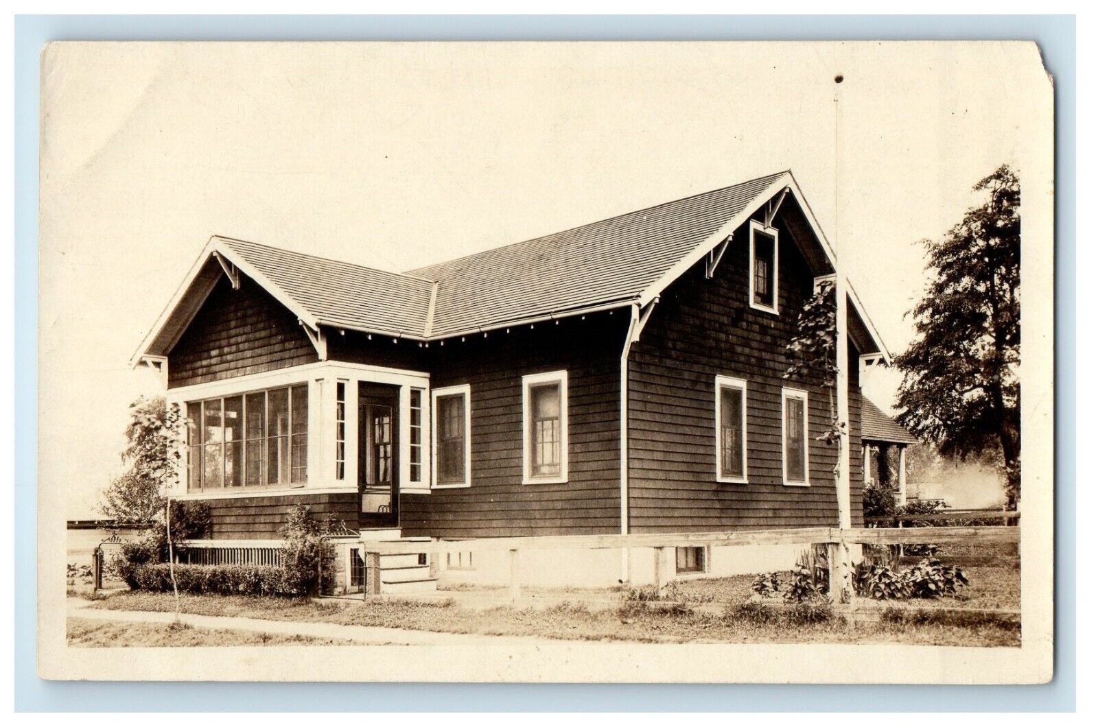 c1915 Craftsman Home House Porch RPPC Photo Unposted Antique Postcard