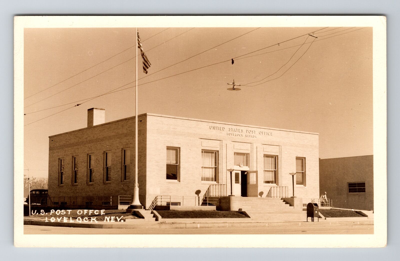 Lovelock NV-Nevada RPPC, US Post Office Building, Vintage Real Photo Postcard
