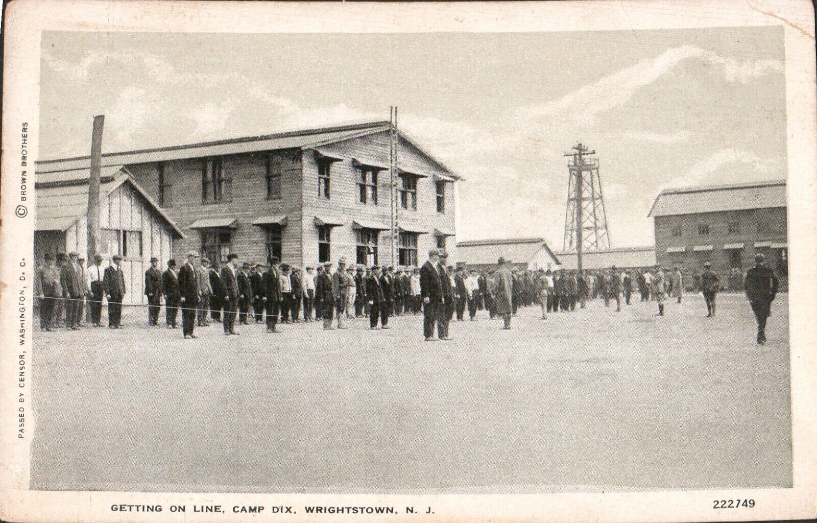 Getting On Line, CAMP DIX Wrightstown, NJ New Jersey c1918 POSTCARD
