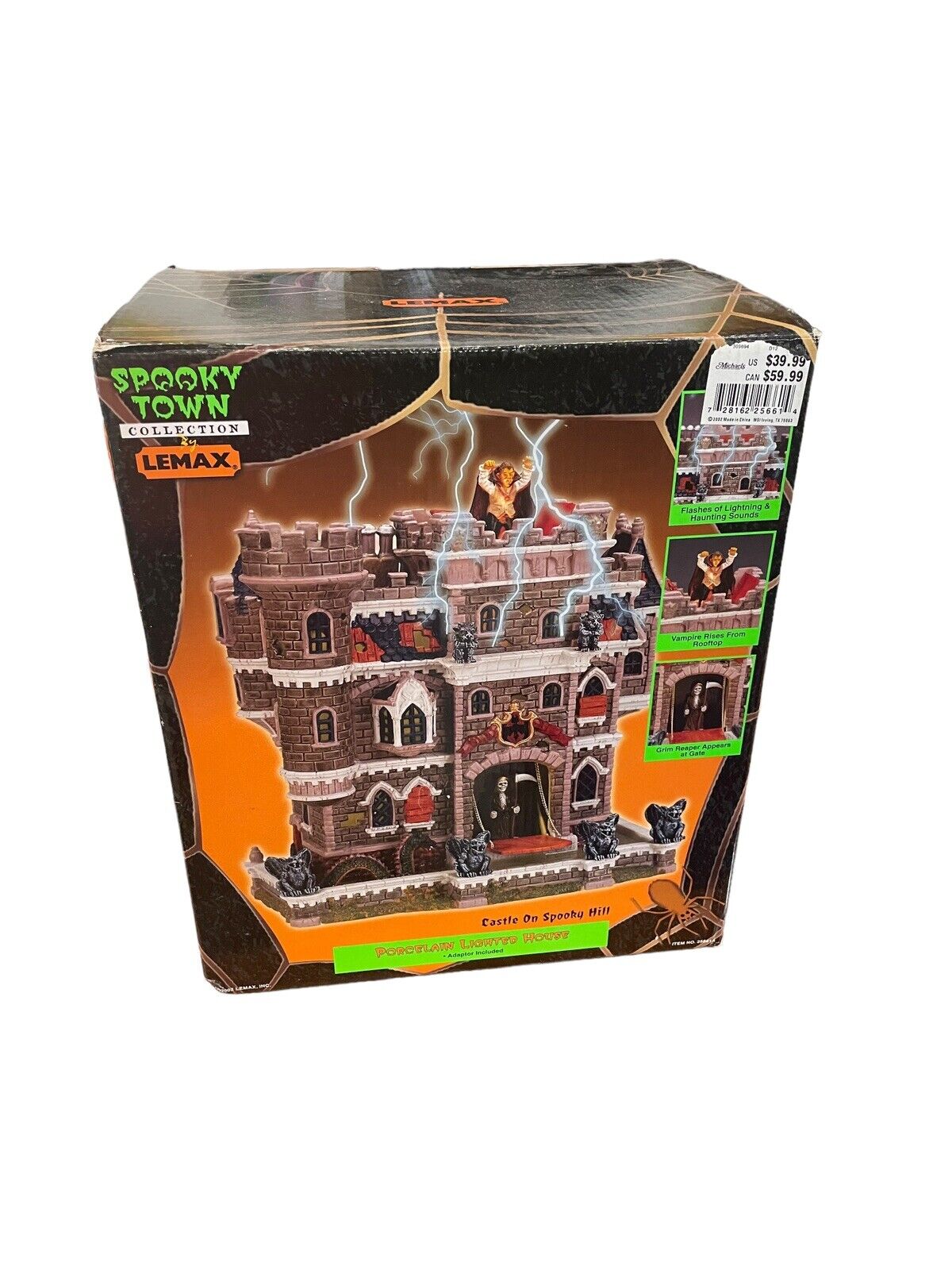 Lemax Spooky Town 2002 Castle On Spooky Hill Halloween House - UNTESTED - READ