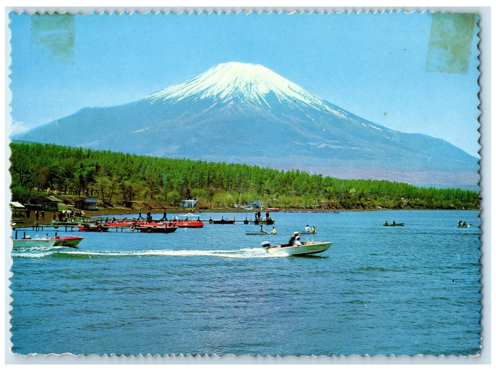 c1950's The Boatings at Lake Yamanaka Yamanashi Prefecture Japan Postcard