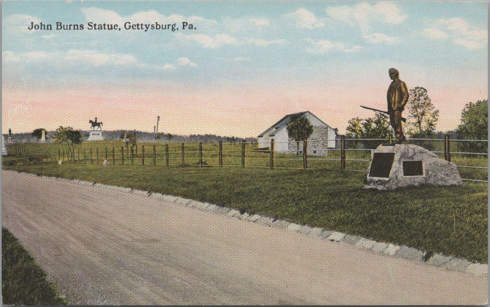 Postcard John Burns Statue Gettysburg PA 