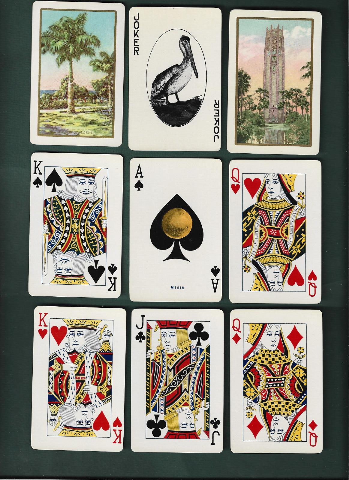 xMINT Double Deck BOK GARDENS 1929 USPCC Playing Cards  xRare JOKER & Spade ACE