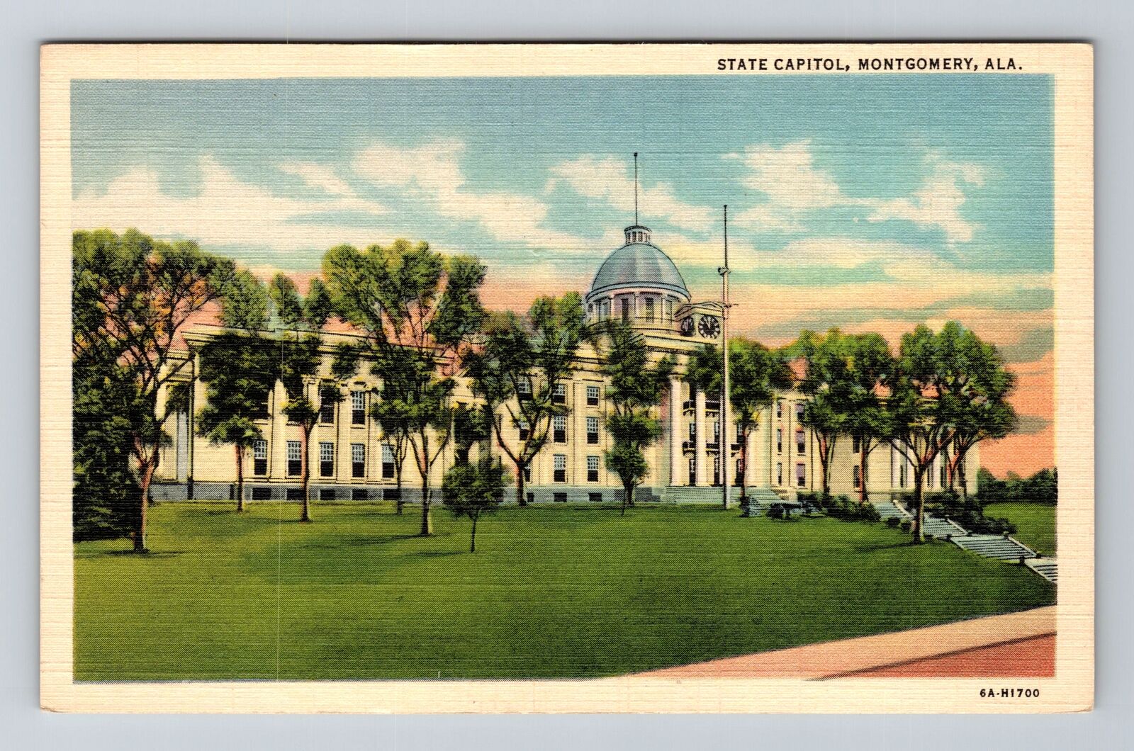Montgomery AL-Alabama, State Capitol, Antique Vintage Souvenir Postcard