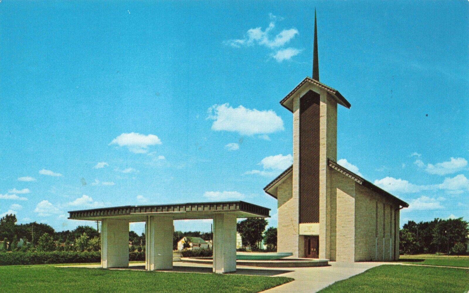 Postcard KS President Dwight D. Eisenhower Center Place of Meditation Chapel