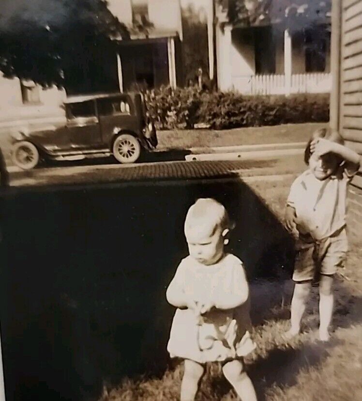 CAR BOY Baby Vintage CLASSIC FOUND PHOTO Black And White Snapshot ORIGINAL L1
