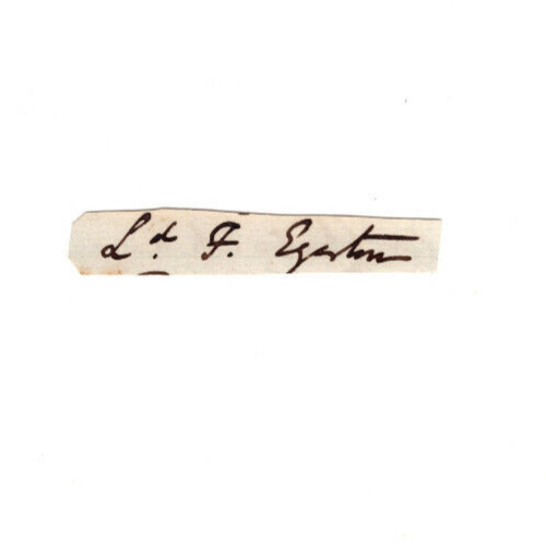 Francis Egerton, 3rd Earl Ellesmere Signed Clip Autographed / Racehorses