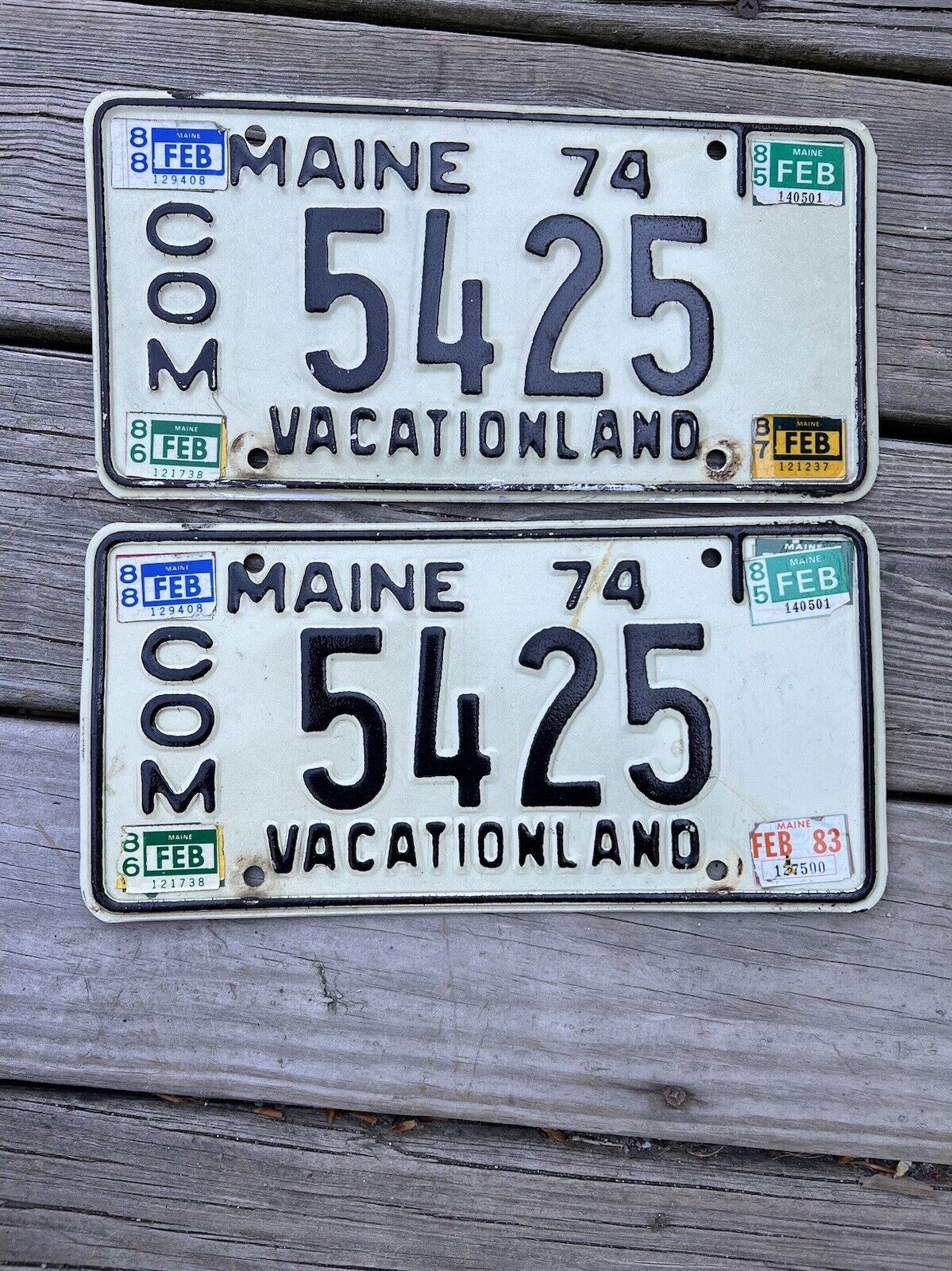 Maine 1974 Pair License Plate 1974 Pair  Maine Commercial Plates