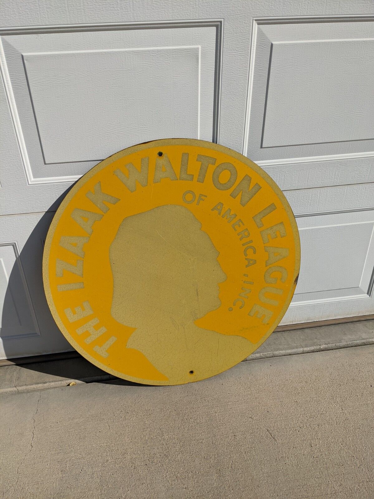 Vintage Road Sign The Izaak Walton League Of America Inc. SEE BACK 30 inches