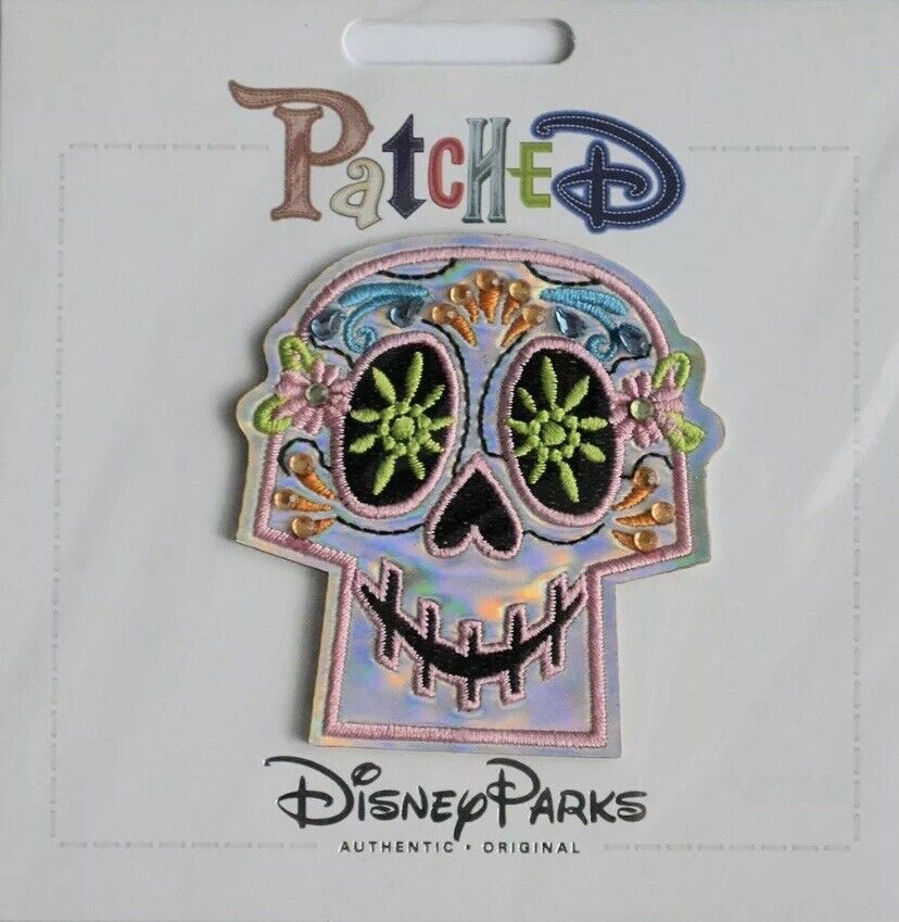 Disney Parks Pixar Coco Shiny Sugar Skull Sew On Iron On Patch New In Package