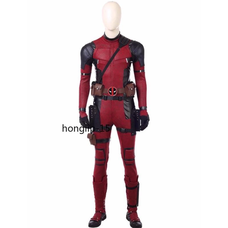 Deadpool :Cosplay Costume Red Deadpool suit Jumpsuit Halloween Accessories
