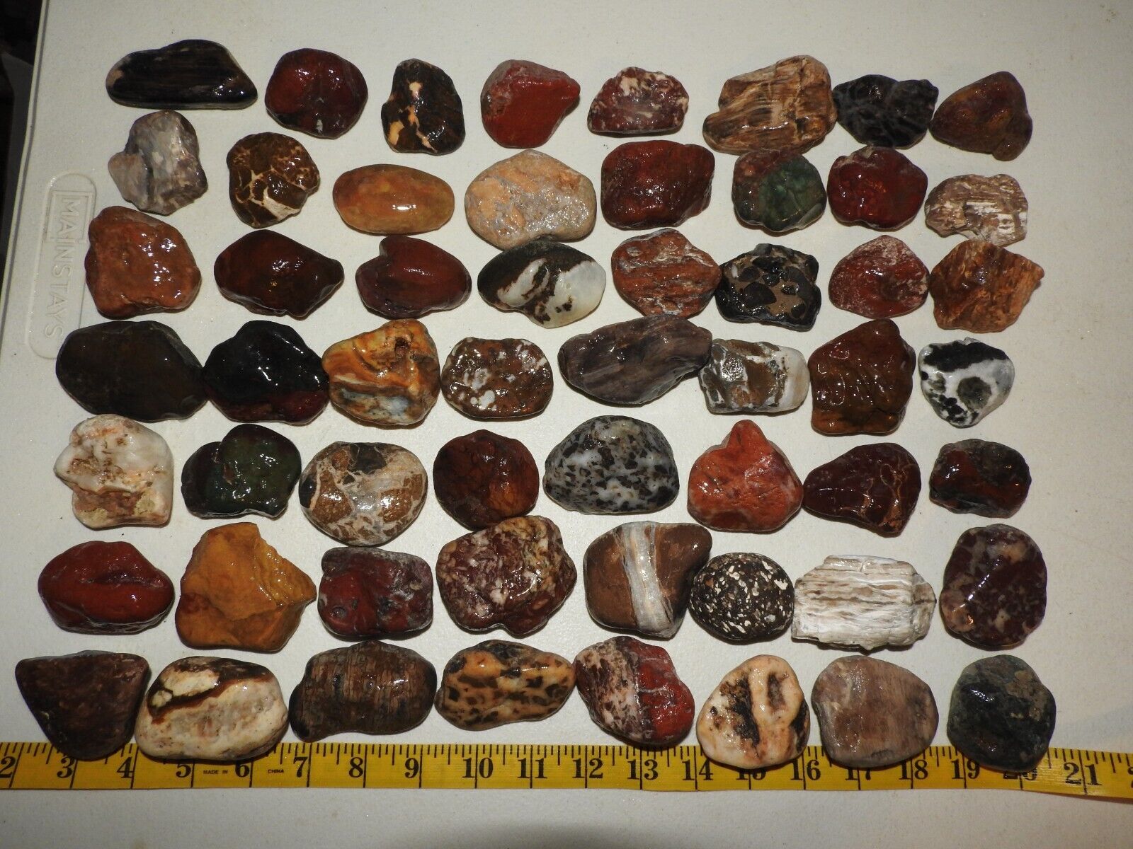 Lot of 🌈 Medium RAINBOW MIXED STONES 10lbs Rock. Agate, Jasper, Chert, Pet Wood
