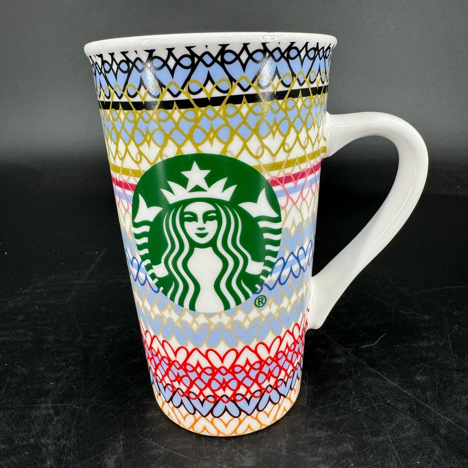 Starbucks Valentine's Day 2019 Multicolor Hearts Tall Coffee Tea Latte Mug 16oz
