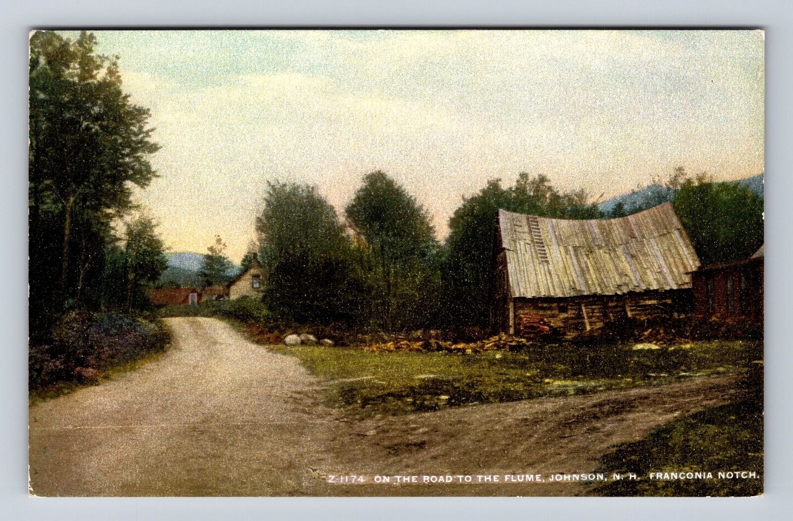 Johnson NH-New Hampshire, On Road To The Flume, Franconia Notch Vintage Postcard