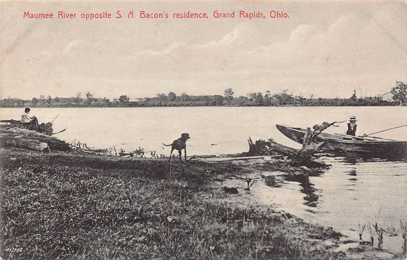 Grand Rapids Ohio Maumee River Lucas County Mansion S. A. Bacon Vtg Postcard A5