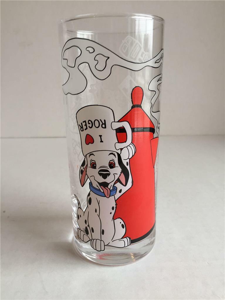 Vintage Disney Tokyo Disneyland 101 Dalmations Dogs Glass Puppy Dog Movie Japan