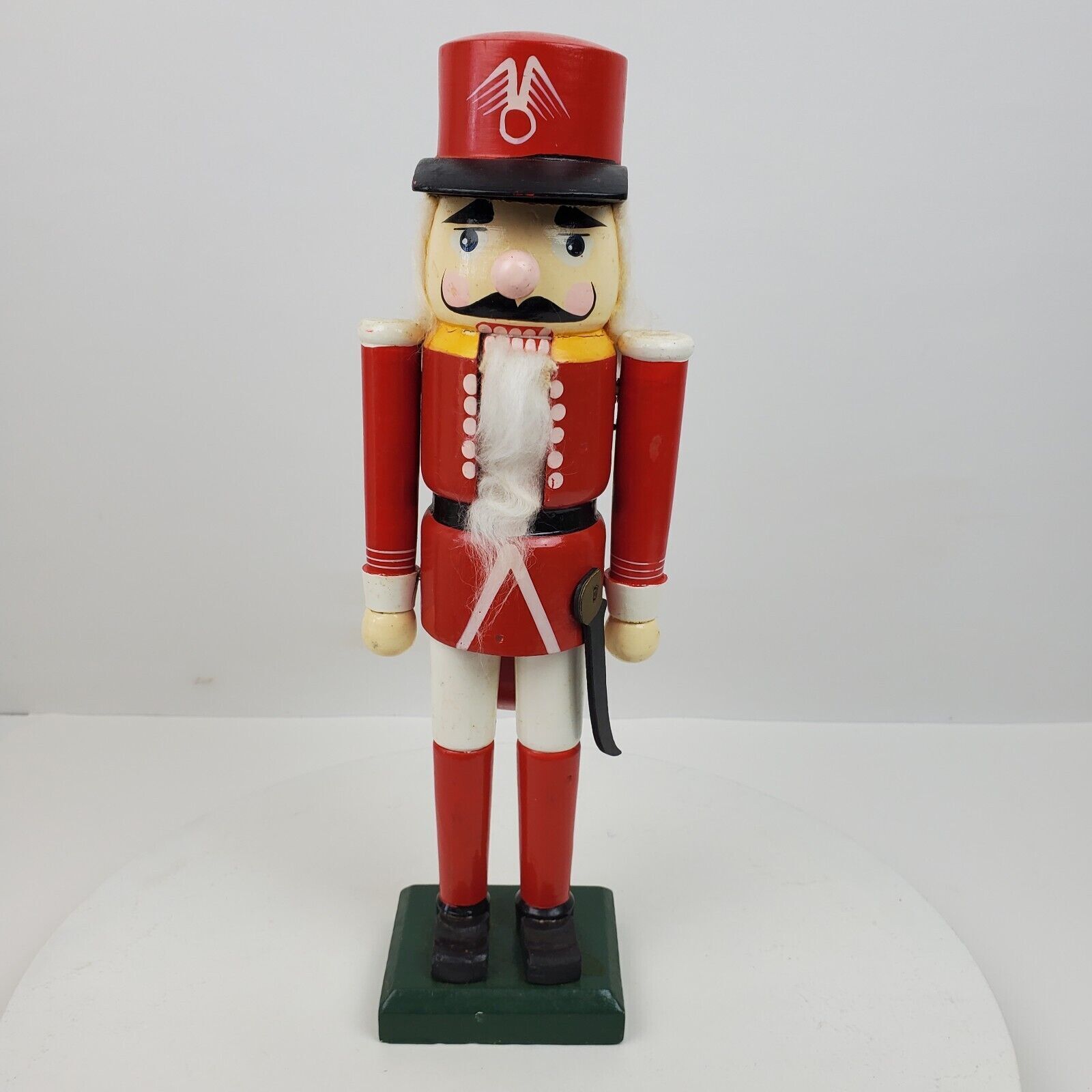 Vintage Style Wood Nutcracker Soldier Black & Red 13 Inch Christmas Decoration
