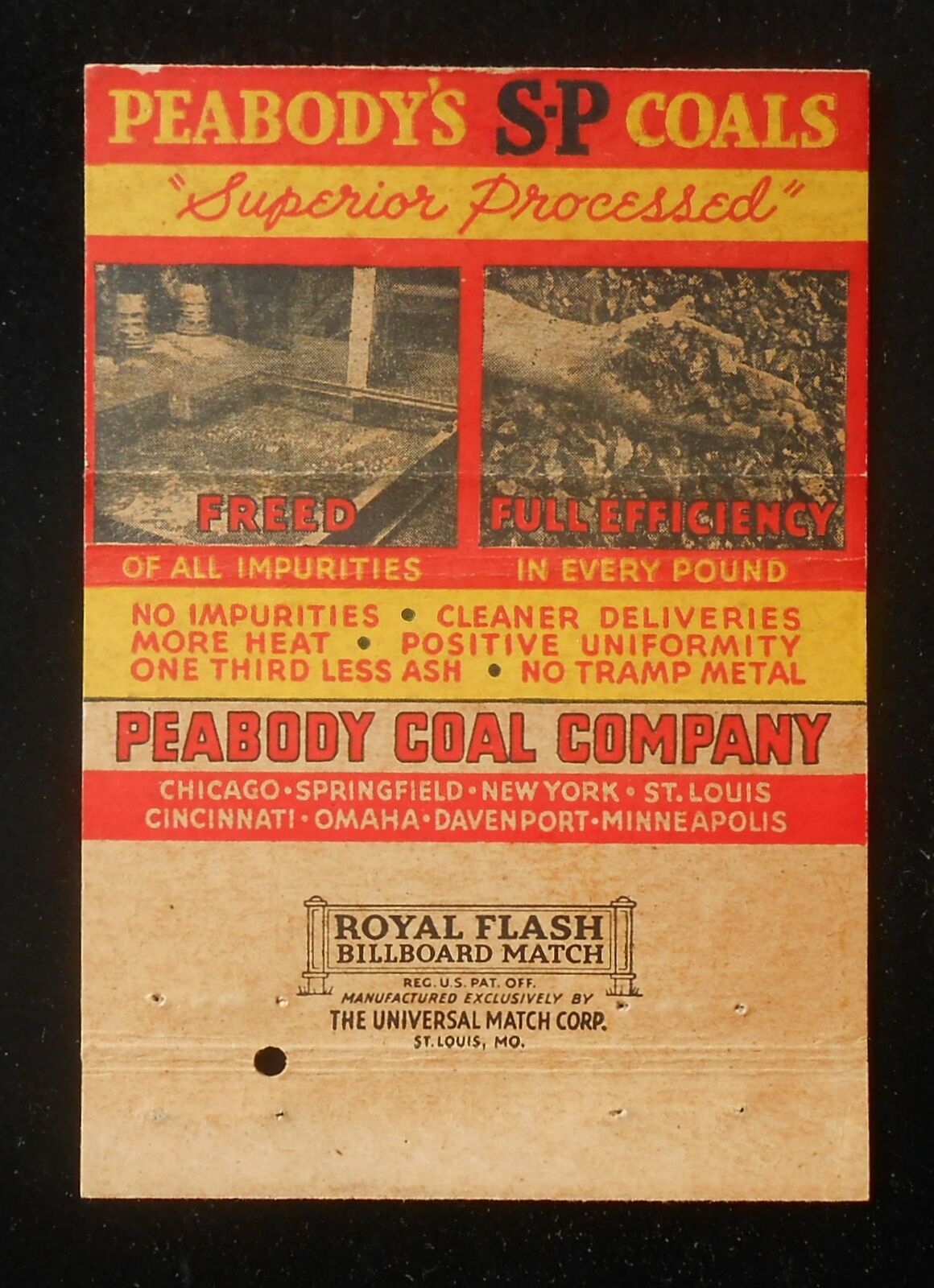 1940s S-P Coals Superior Processed Peabody Coal Company Springfield Chicago IL