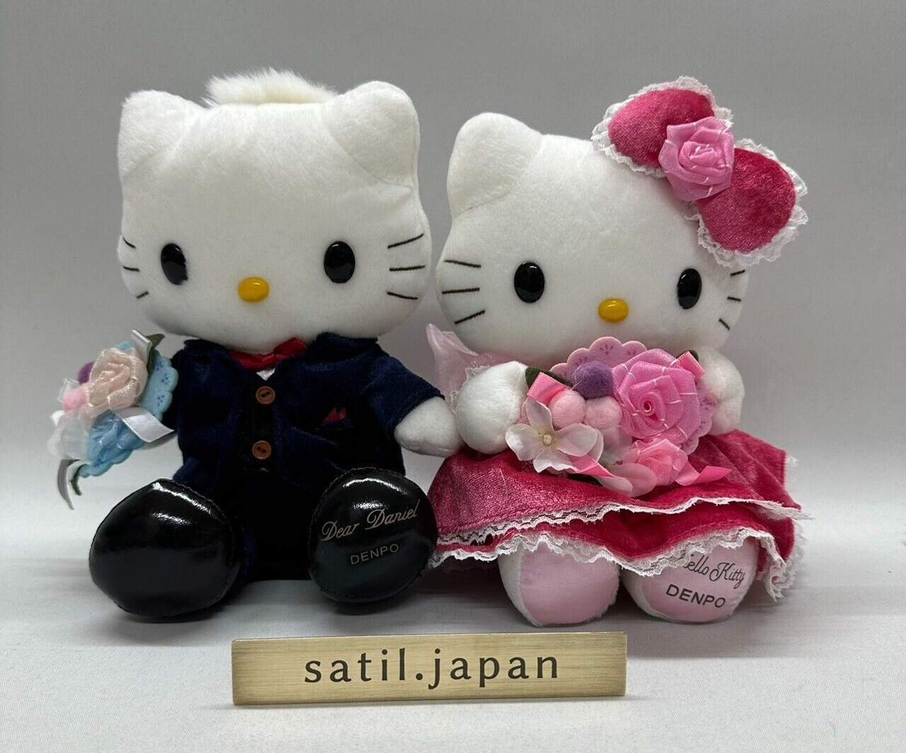 Sanrio Hello Kitty Dear Daniel Wedding Plush Doll Pair Set Bouquet Flower Dress