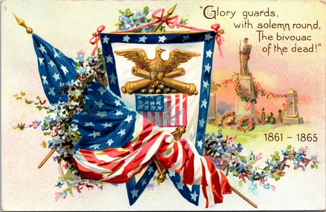Memorial Decoration Day GAR Bivouac Of Dead Glory Guard Tucks c1907 postcard AQ4