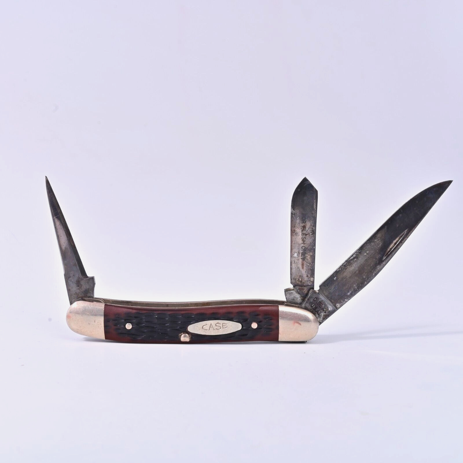Vintage Case XX 3 Dot 1977 6318PU Medium Stockman With Punch Folding Knife