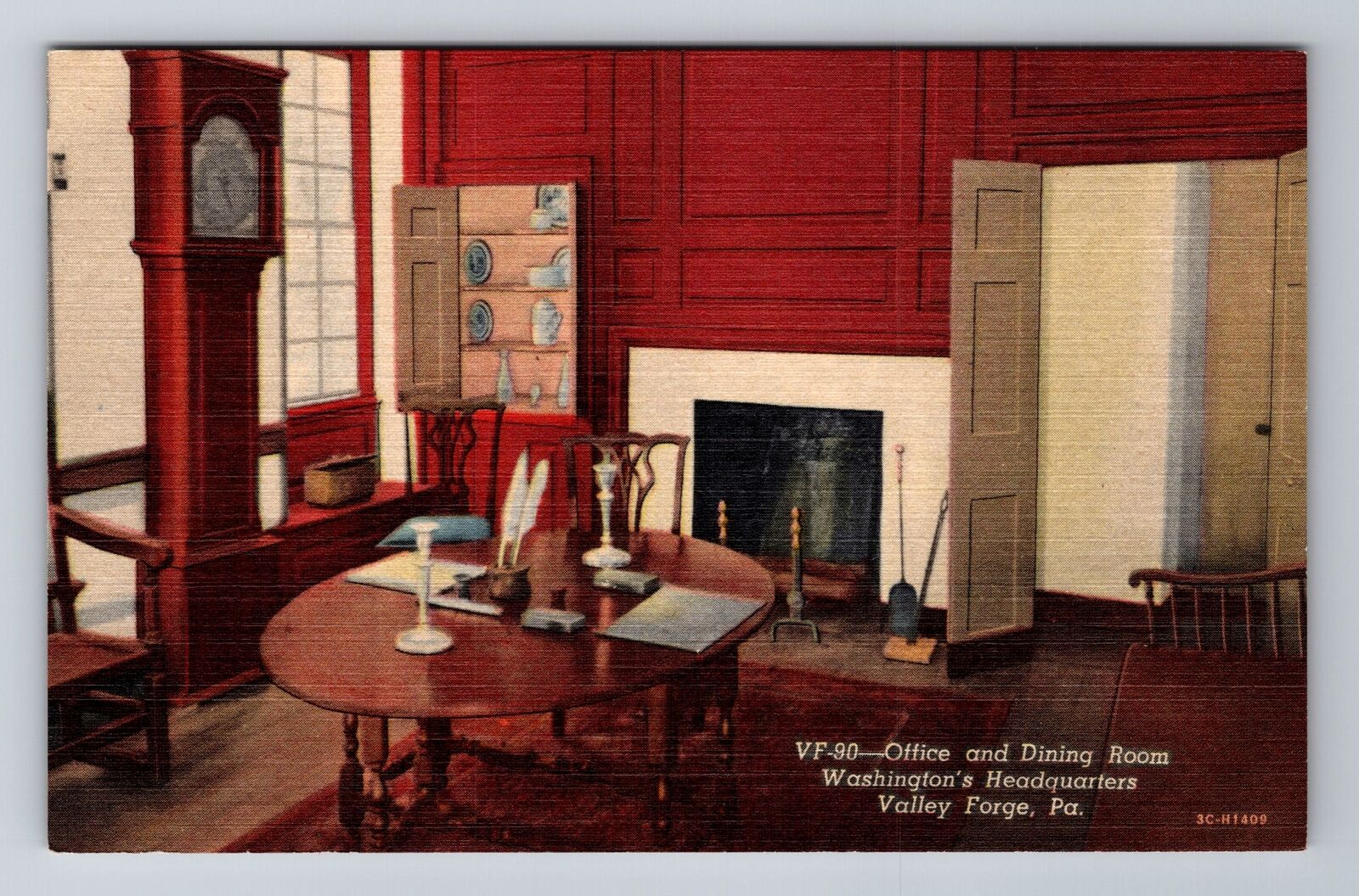 Valley Forge PA-Pennsylvania, Washingtons Headquarters Office, Vintage Postcard