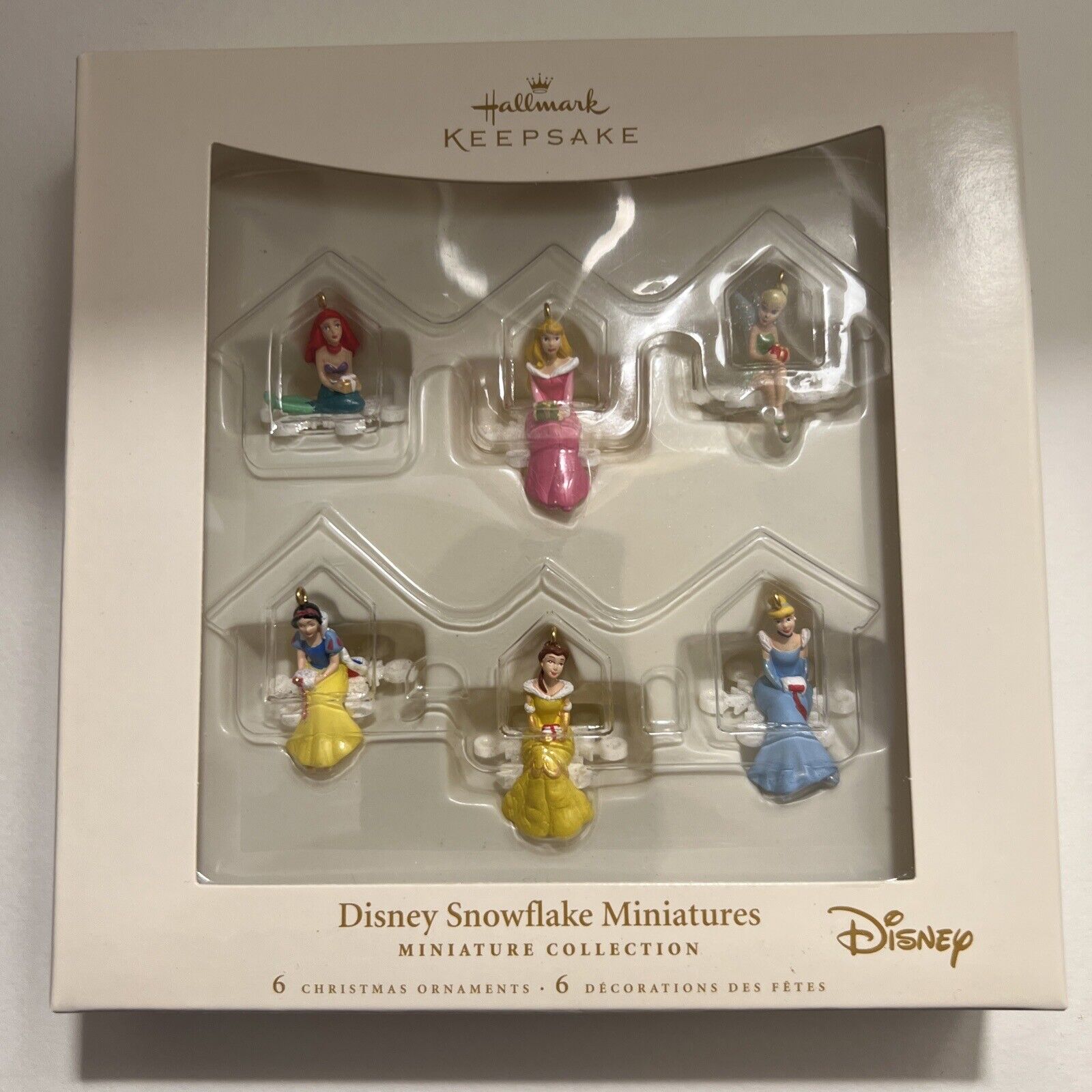 Hallmark 2006 Disney Snowflake Minis Princesses 6pc Keepsake Xmas Ornament MNIB