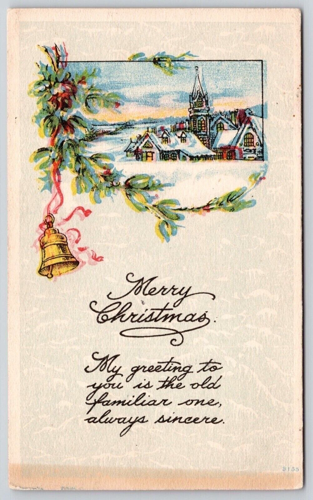 Merry Christmas Greeting Postcard WB Postcard UNP WOB Note