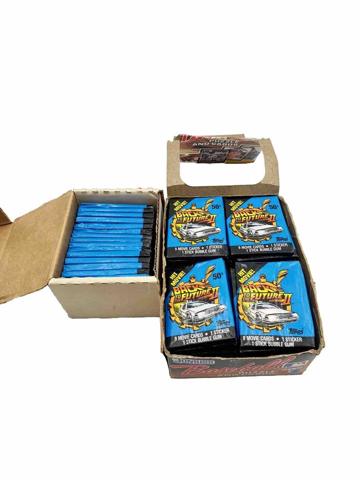 Back to the Future II 1989 Topps Lot of 54 Sealed Wax Trading Card Packs B18