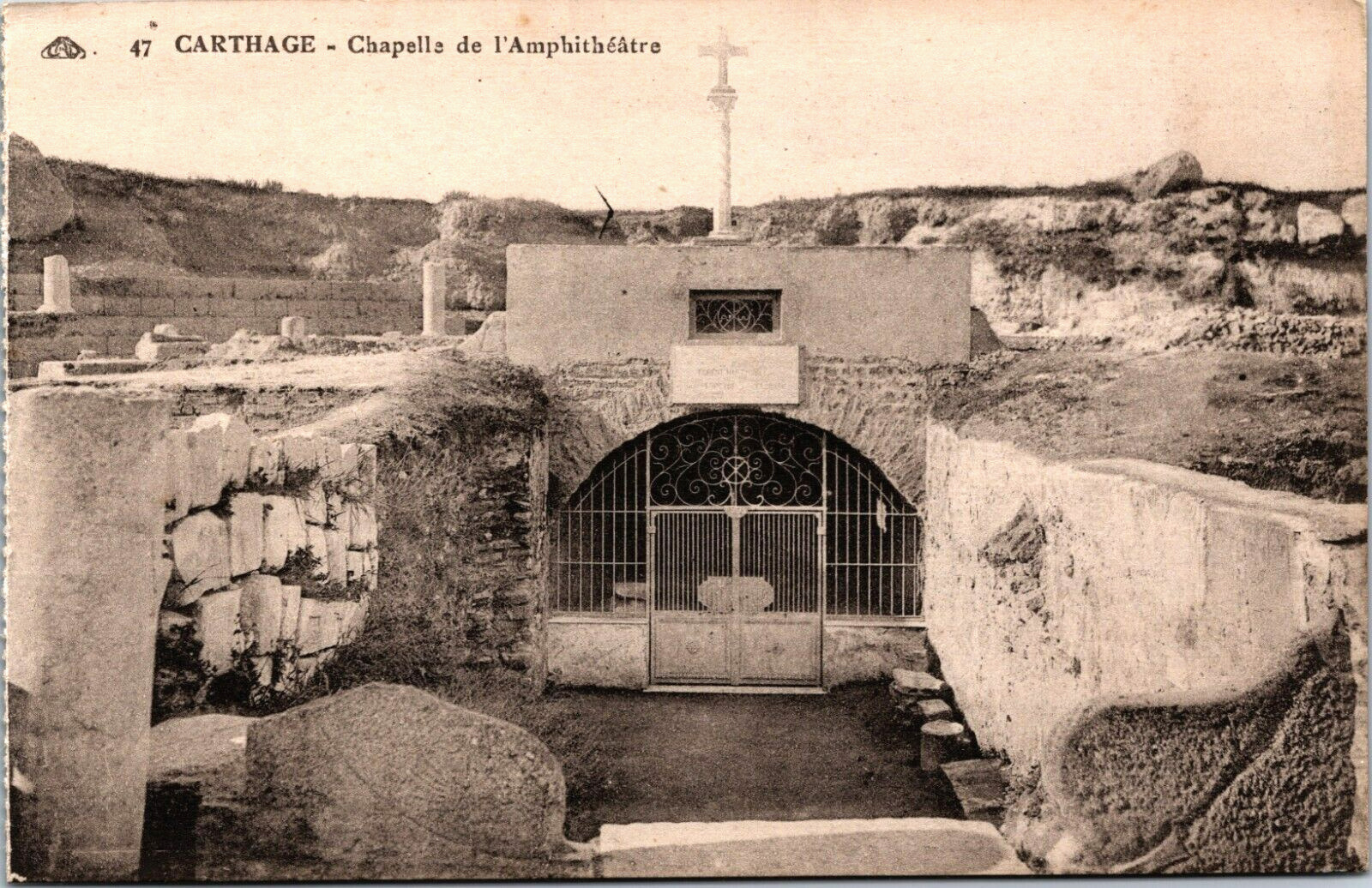 Tunisia Carthage Chapelle de l\'Amphithéâtre Vintage Postcard B156