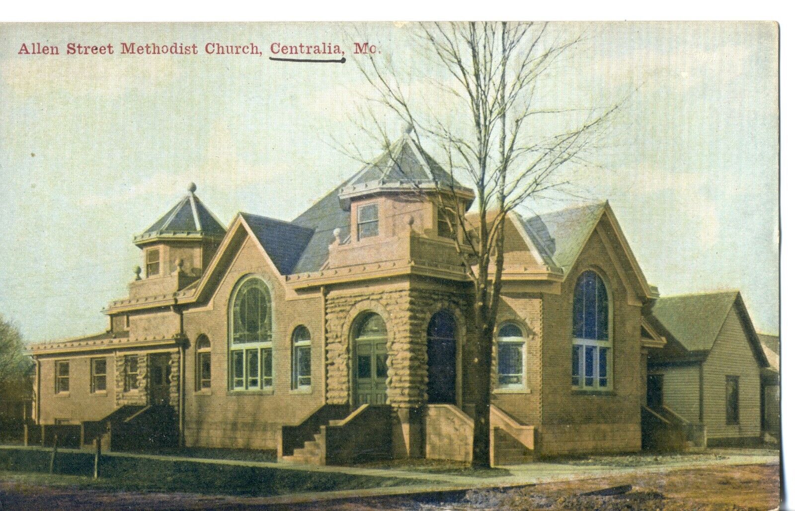 Allen Street Methodist Church, Centralia, Mo.  Missouri ZIM Postcard.